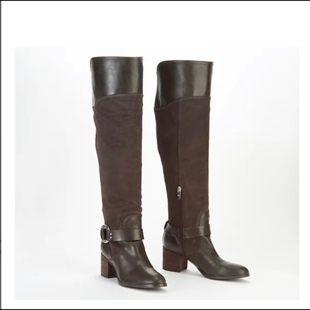 Marc Fisher Leather/ Suede Wide Calf Over the Knee Boot